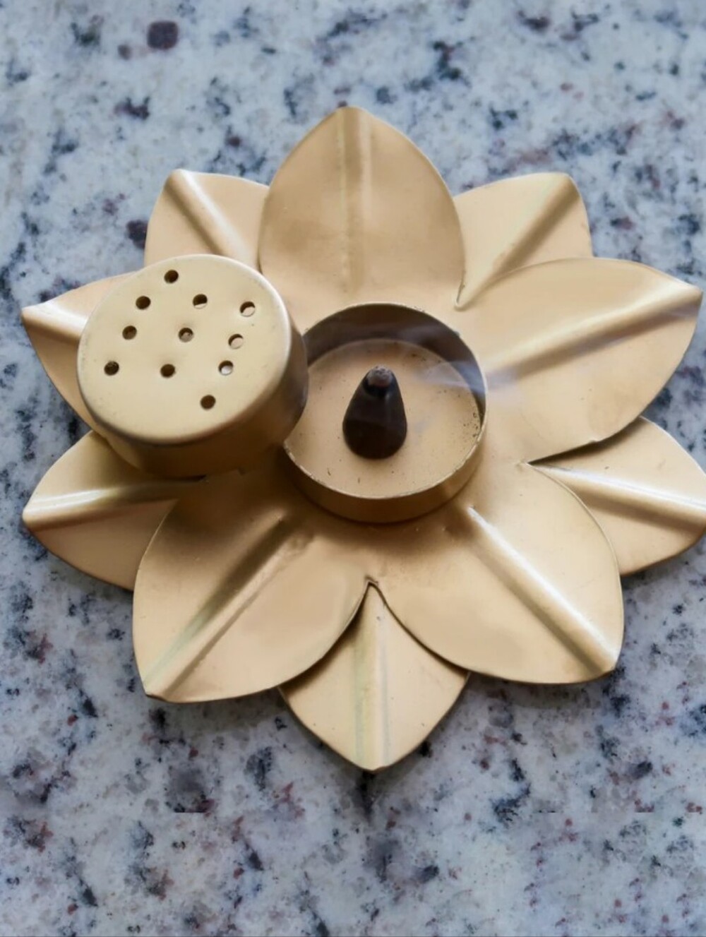 💙 3 For $12 New Gold Flower Tea Light Candle And  Incense Holder